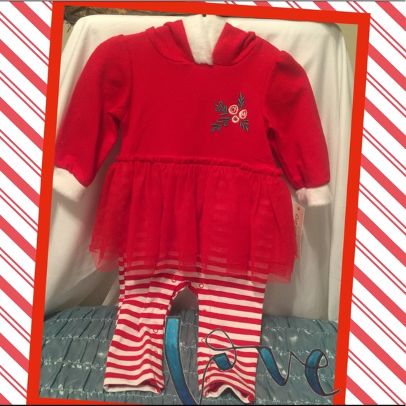 Cat & Jack Other - Cat & Jack Baby Christmas Onesie with pixie hood